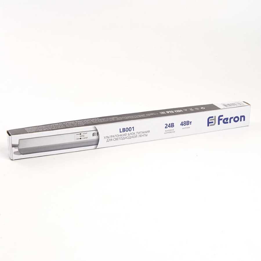 Блок питания для светодиодной ленты Feron LB001 24V 48W IP20 2A 48013