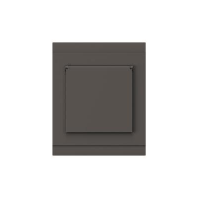 Розетка SETE 1-ая с/з с/у, со шторками и крышкой 16А графит IP20/IP44 KRANZ KR-79-0728-3