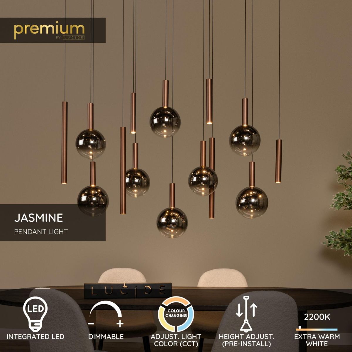 Подвесной светильник Lucide Jasmine 74420/14/65