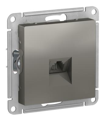 Розетка телефонная RJ11, механизм Systeme Electric AtlasDesign Сталь ATN000981