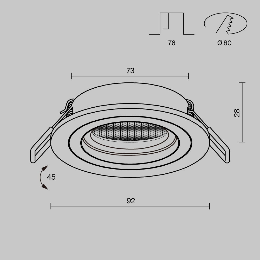 Встраиваемый светильник Maytoni Technical Atom DL025-2-01W-1(N)