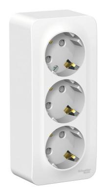 Розетка 3-ая с/з со шторками 16А, 250В, изолир. Пластина Systeme Electric Blanca наруж Бел BLNRA011311