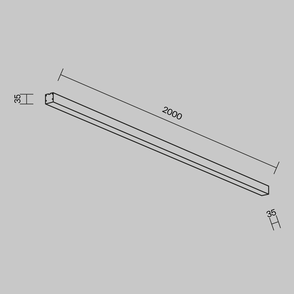 Линейный накладной светильник Maytoni Technical 4000K 35x35 (Серебро, 2 м) LL311008