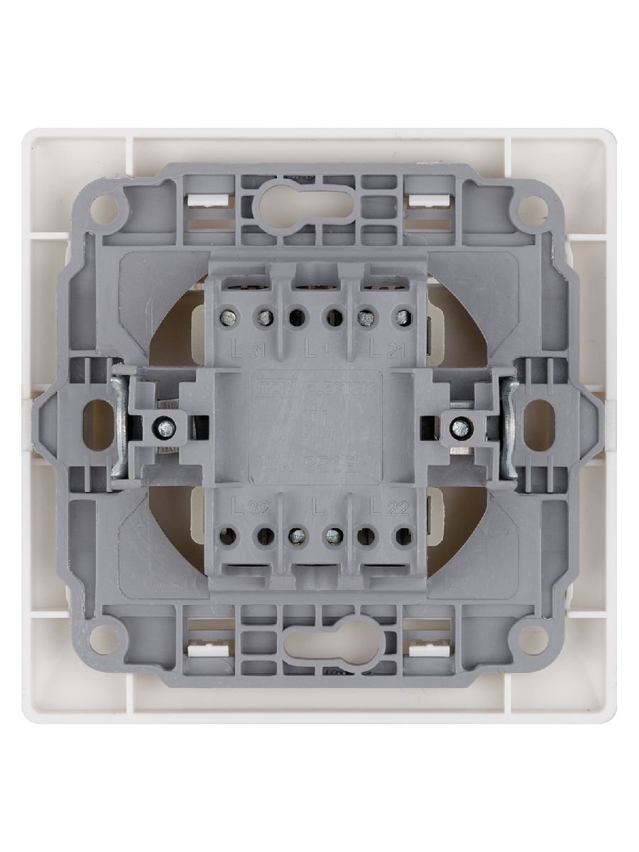 Выключатель двухклавишный с подсветкой Ильмень TDM Electric SQ1823-0004