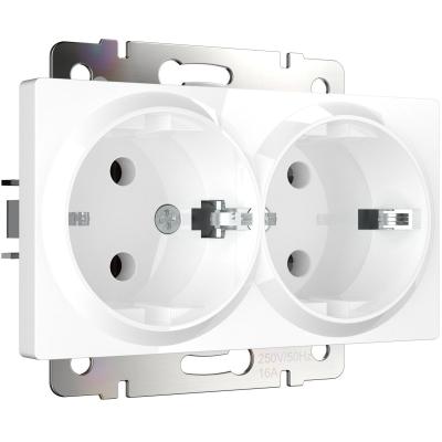 Розетка двойная с заземлением (белый) Werkel W1172001 4690389157257 a051370