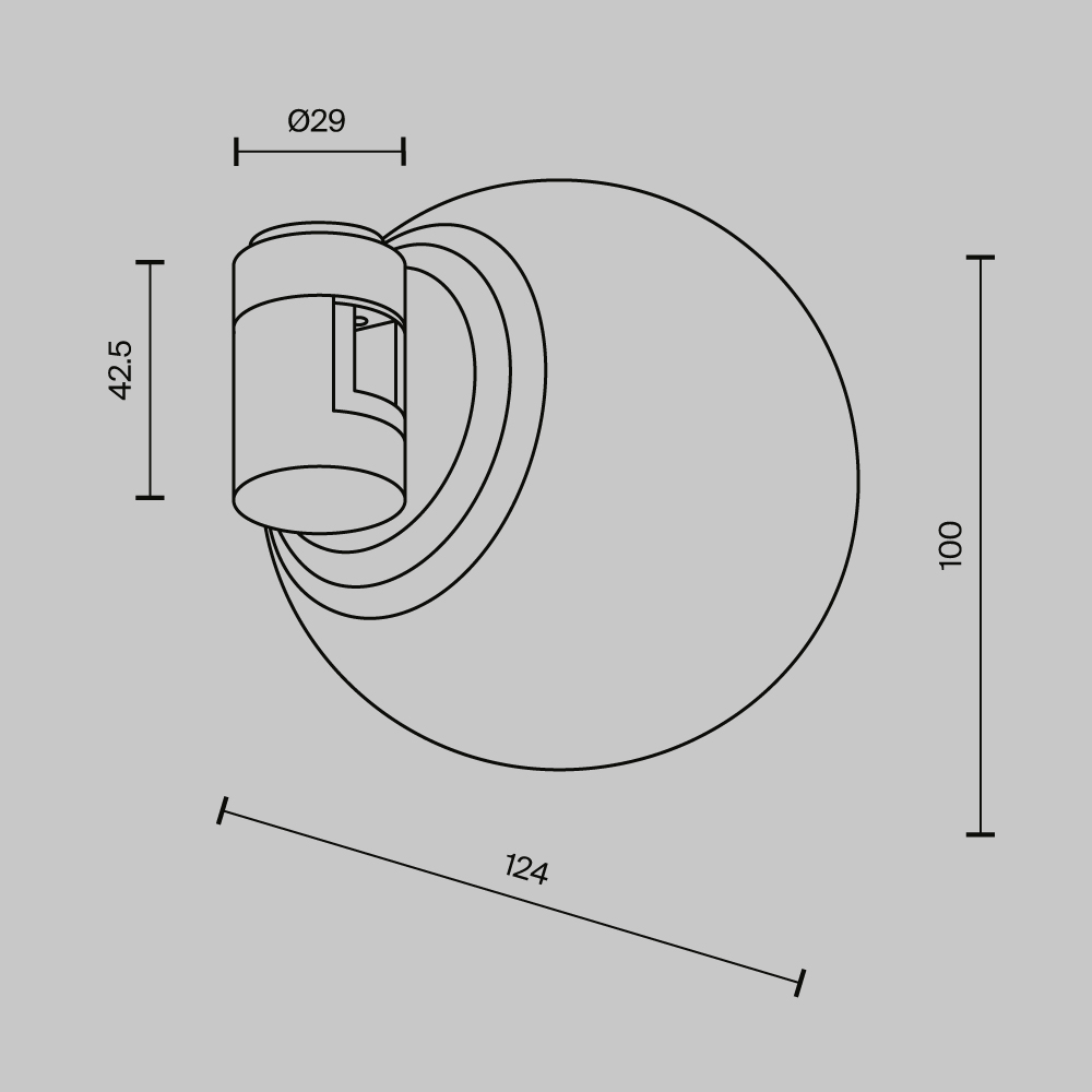 Трековый магнитный светильник Maytoni Technical Luna TR229-1-5W3K-PT