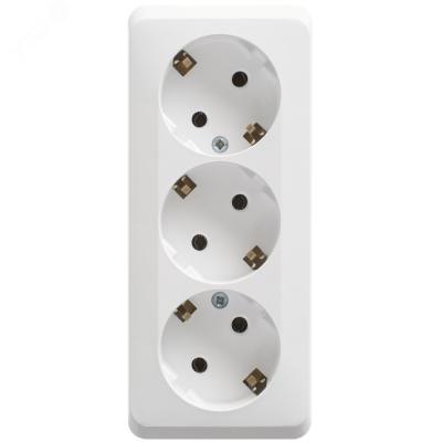 Розетка 3-ая с/з без шторок 16А 250B Systeme Electric Этюд наруж Бел PA16-011B