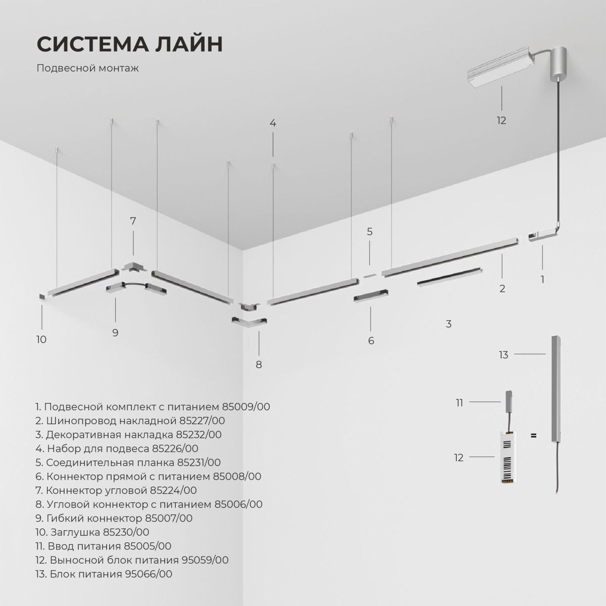 Набор для подвеса Elektrostandard Line Magnetic 85226/00 4690389220777 a072712