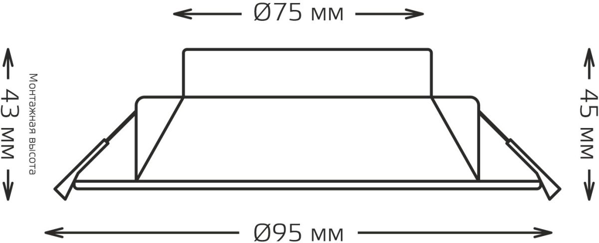 Встраиваемый светильник Gauss Basic Downlight 9033420205