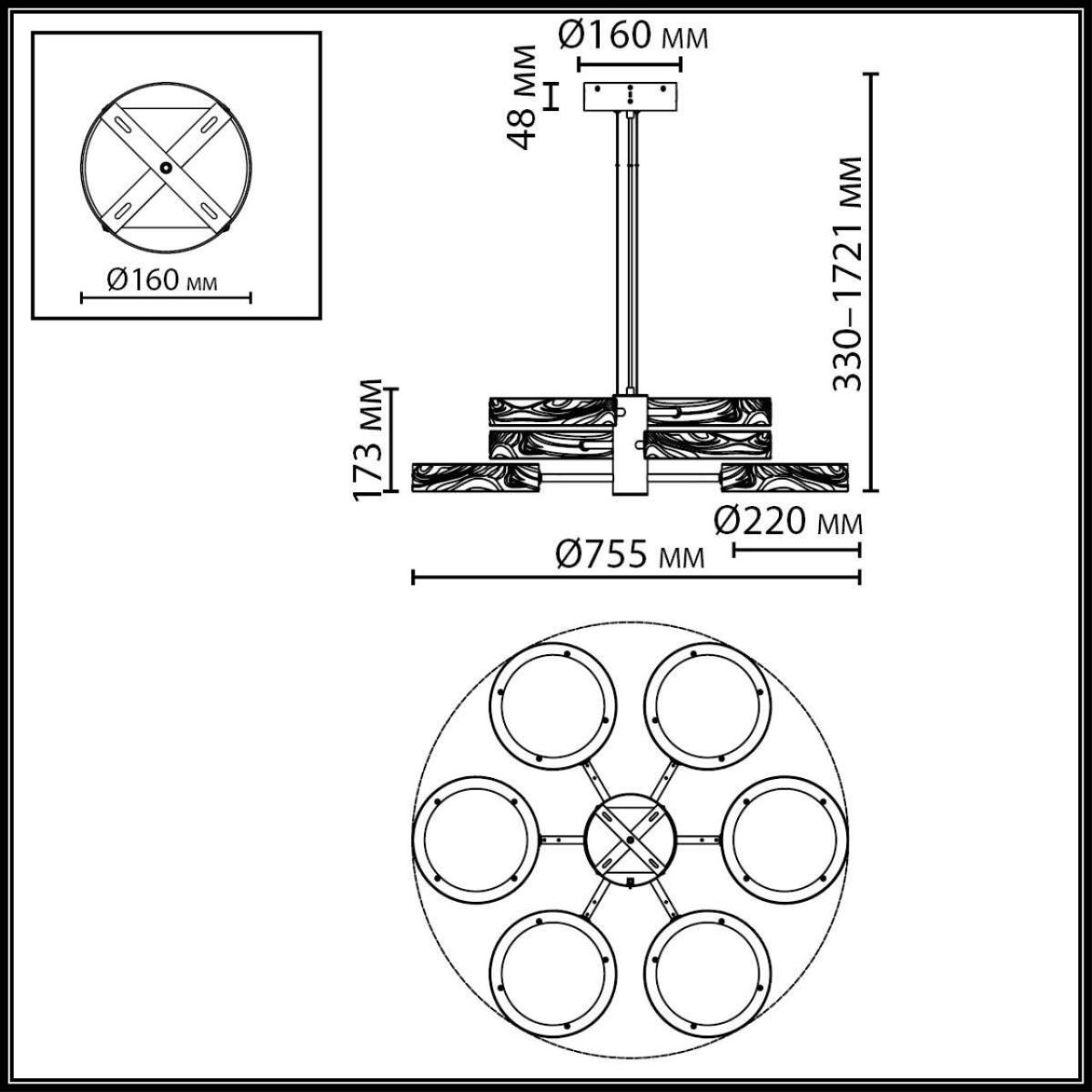 Подвесная люстра Odeon Light L-Vision Riviera 5450/99L