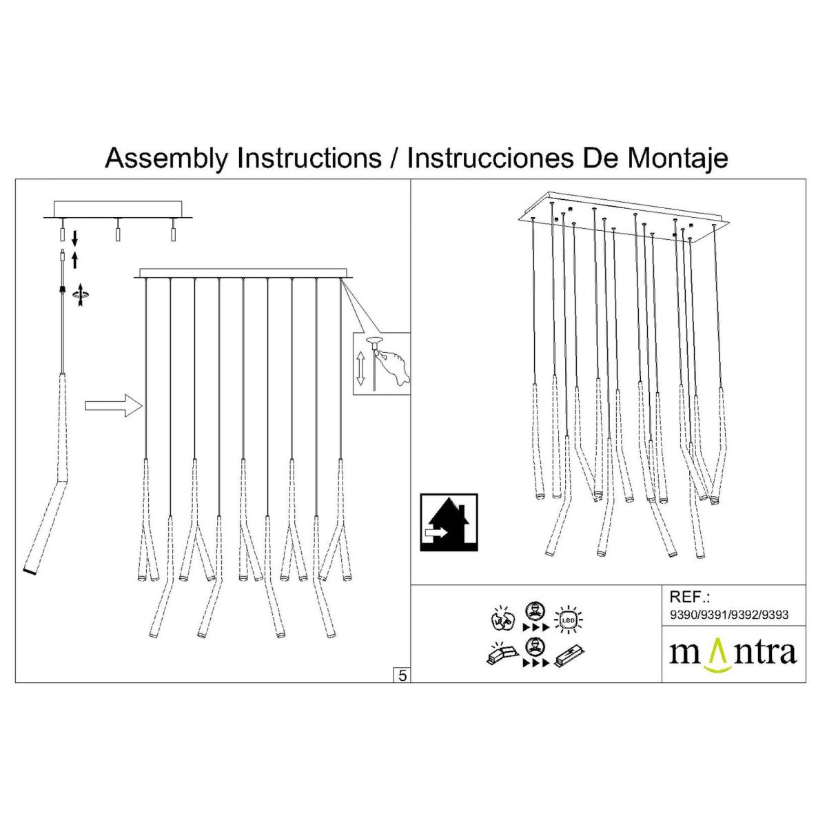 Основание потолочное 14L Mantra Modular Light Florones 9391