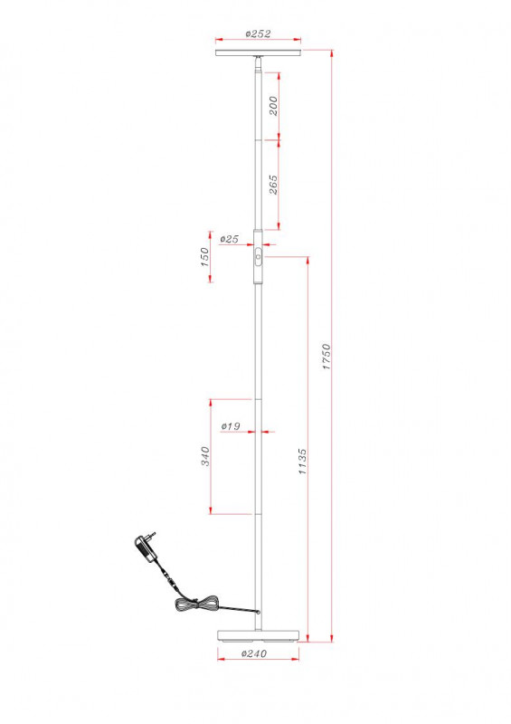 Торшер ARTE Lamp A1822PN-1BK