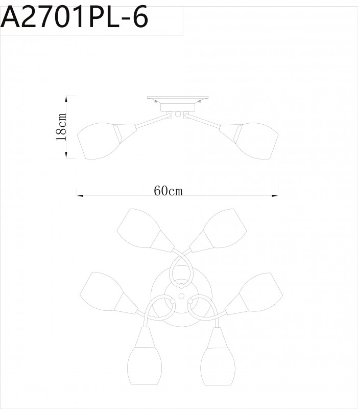 Потолочная люстра ARTE Lamp A2701PL-6WG
