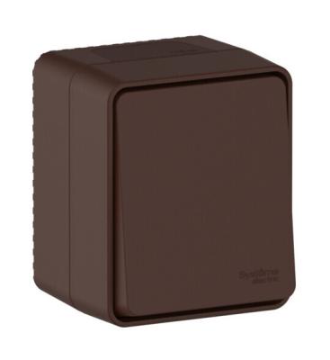 Переключатель 1-клавишный 10 АХ Systeme Electric AtlasDesign Profi54 Наруж Коричневый ATN546061