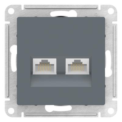 Розетка двойная компьютерная RJ45+RJ45 кат. 6А, механизм Systeme Electric AtlasDesign Грифель ATN000788