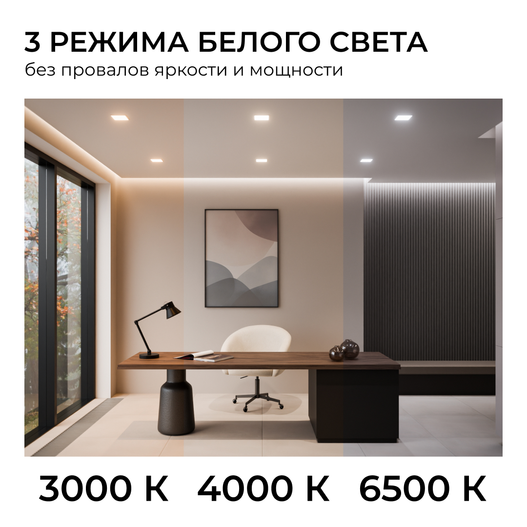 Встраиваемая светодиодная панель Apeyron 3 ССT 06-167