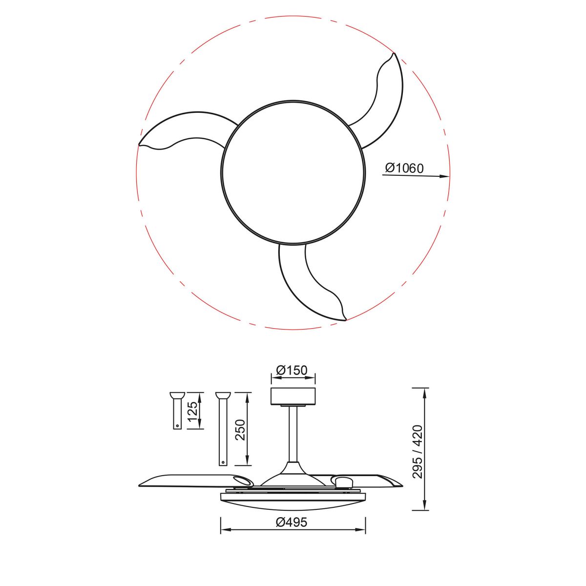Люстра-вентилятор Mantra Slim Fan 9006