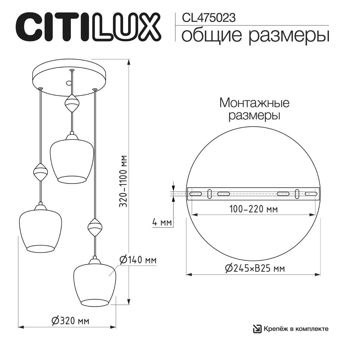 Подвесной светильник Citilux Nort CL475023