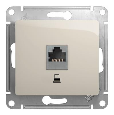 Розетка компьютерная RJ45 кат.5E Systeme Electric Glossa Молочный GSL000981K