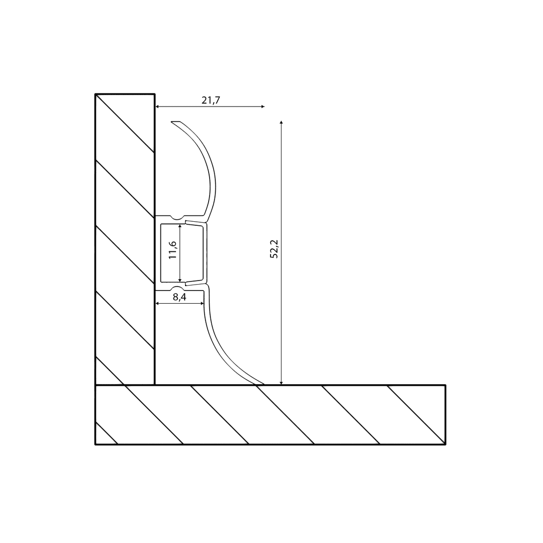 Профиль алюминиевый SWG ARC-5319PL 001762