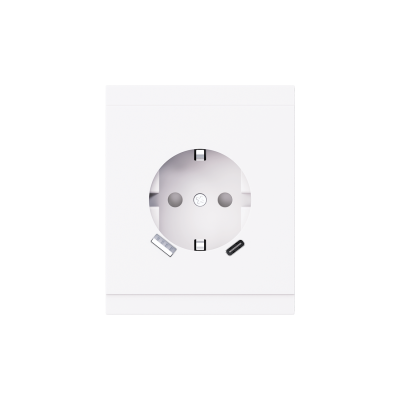 Розетка SETE 1-ая с/з с/у з/ш 16А с USB A+C быстрой зарядки 5В/3А жемчуг IP20/IP44 KRANZ KR-79-0704-1
