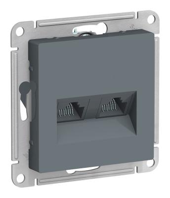Розетка двойная компьютерная RJ45+RJ45, кат.5E, механизм Systeme Electric AtlasDesign Грифель ATN000785 Розетка двойная компьютерная RJ45+RJ45, кат.5E, механизм Systeme Electric AtlasDesign Грифель ATN000785