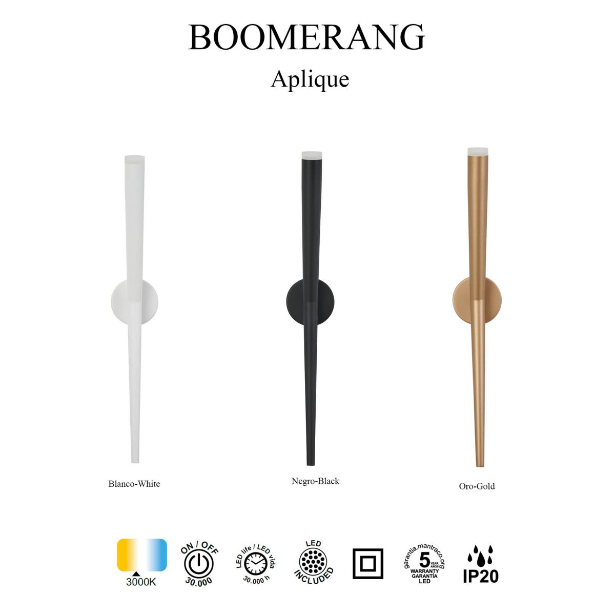 Настенный светильник Mantra Boomerang 9241