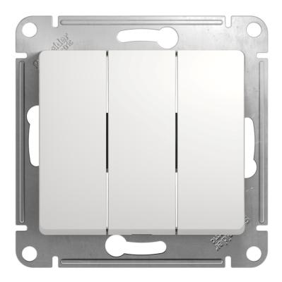 Выключатель 3-клавишный, сх.3, 10АХ Systeme Electric Glossa Бел GSL000131