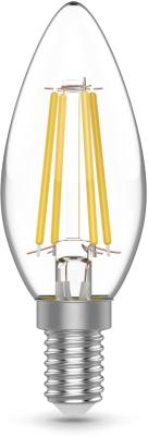 Светодиодная филаментная лампа Gauss Basic Filament E14 4W 3000K свеча 50312142