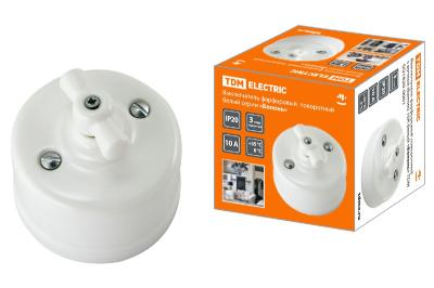 Выключатель фарфоровый поворотный с ручкой Болонь TDM Electric SQ1820-0001