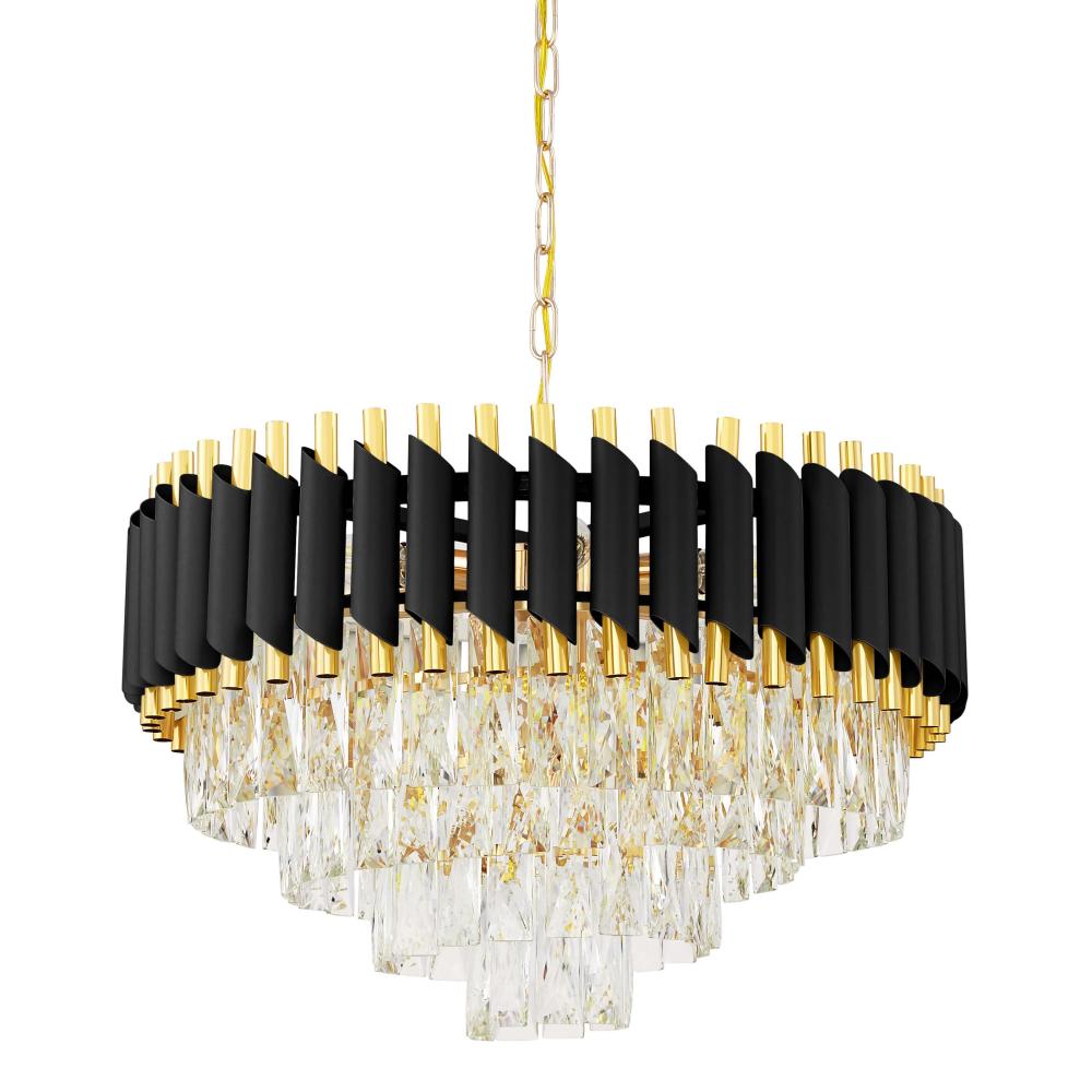 Подвесная люстра Lumina Deco Funneli LDP 6003-550 BK+F.GD