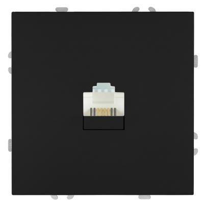 Розетка телефонная 1-местная RJ11 (механизм) Stekker Эмили RST00-5121-05 черный уголь soft touch 50831
