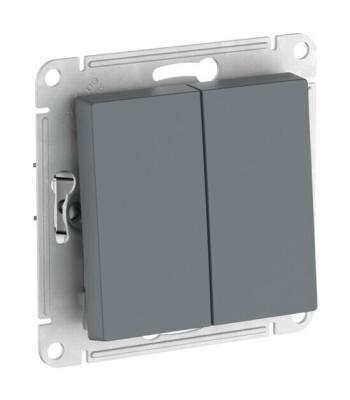 Переключатель 2-клавишный, сх.6/2, 10АХ, мех., быстрозажим. клем. Systeme Electric AtlasDesign Грифель ATN000765S Переключатель 2-клавишный, сх.6/2, 10АХ, мех., быстрозажим. клем. Systeme Electric AtlasDesign Грифель ATN000765S