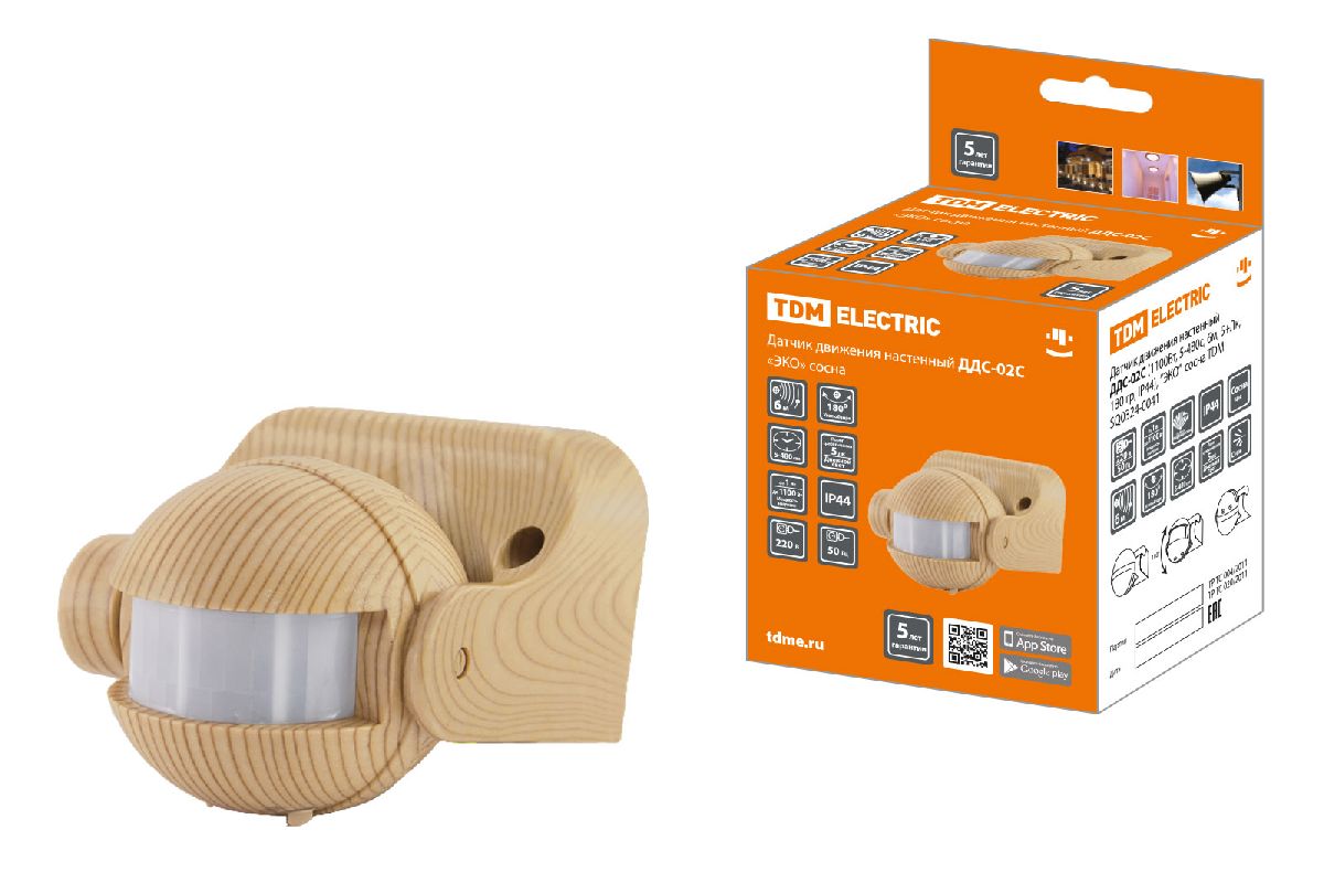 Датчик движения инфракрасный TDM Electric Эко ДДС-02С SQ0324-0041