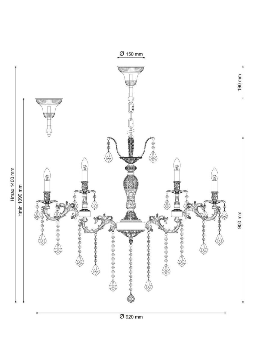 Подвесная люстра Lucia Tucci Barletta 122.12.6 Antique