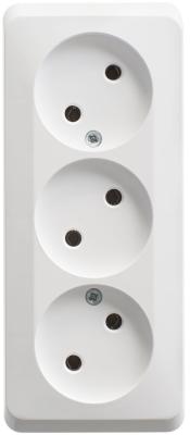 Розетка 3-ая б/з без шторок 16А 250B Systeme Electric Этюд наруж Бел PA16-009B