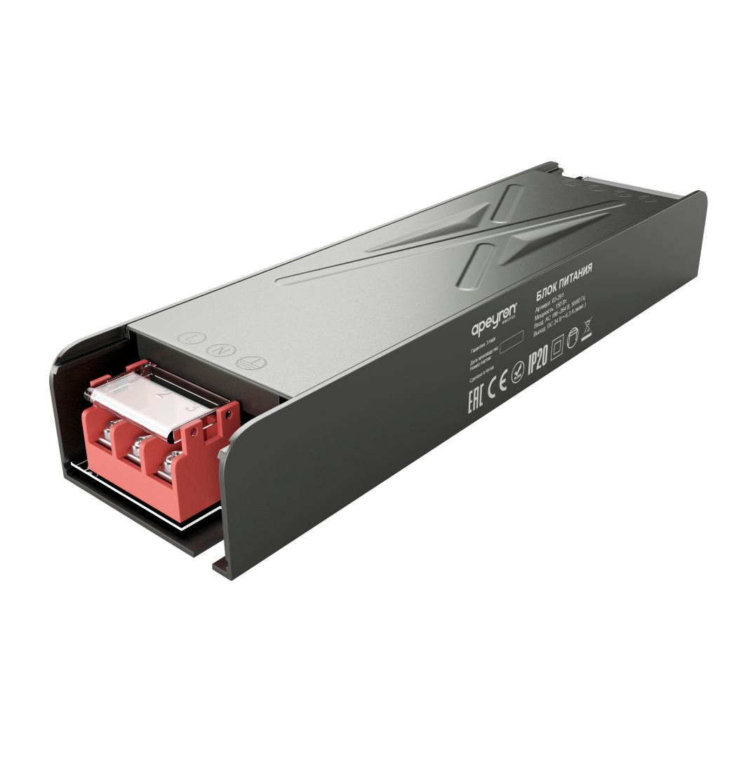 Блок питания Apeyron 24В 150Вт 186-264В 63А IP20 03-261