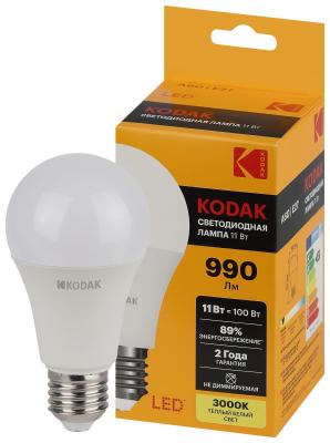 Лампа светодиодная Kodak LED A60-11W-830-E27 K 11Вт груша теплый белый свет Е27 Б0057605