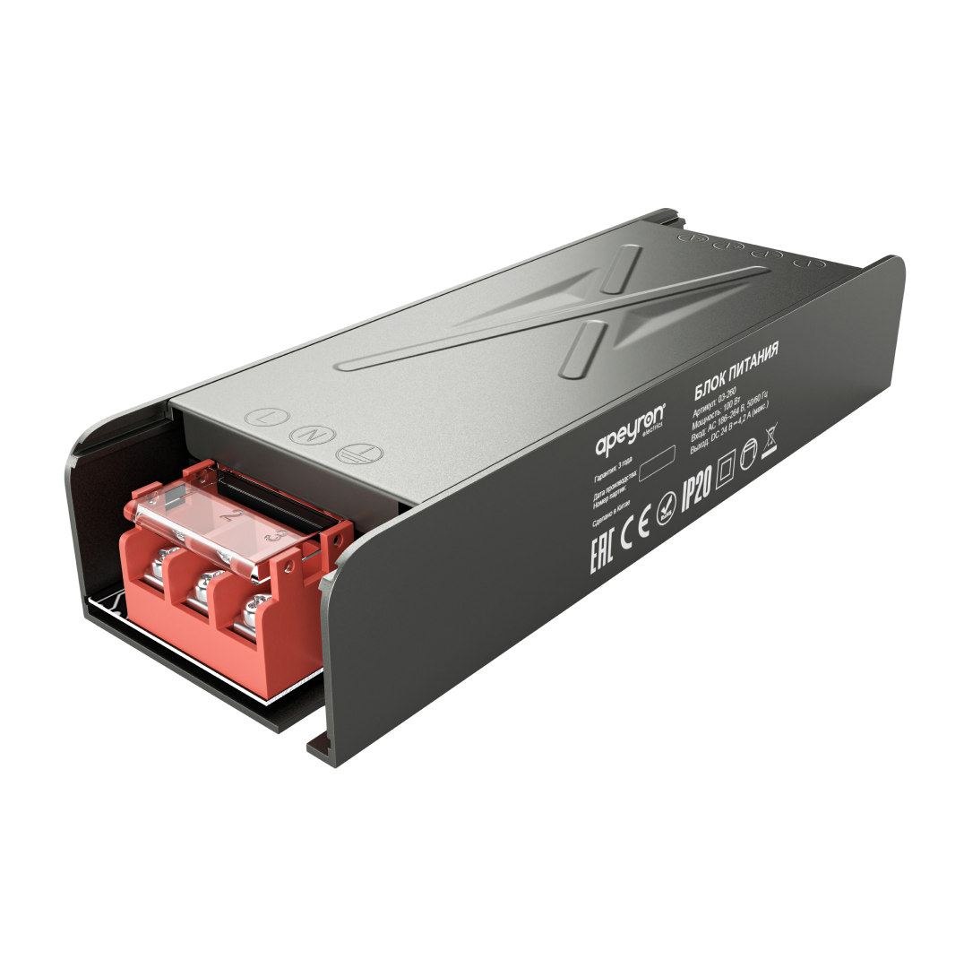 Блок питания Apeyron 24В 100Вт 186-264В 42А IP20 03-260