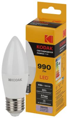 Лампа светодиодная Kodak LED B35-11W-865-E27 K 11Вт свеча холодный дневной свет Е27 Б0057634