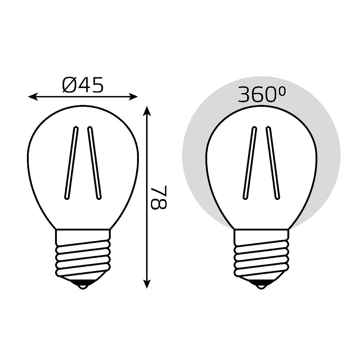Лампа светодиодная Gauss Filament E27 13W 4100K 105802213