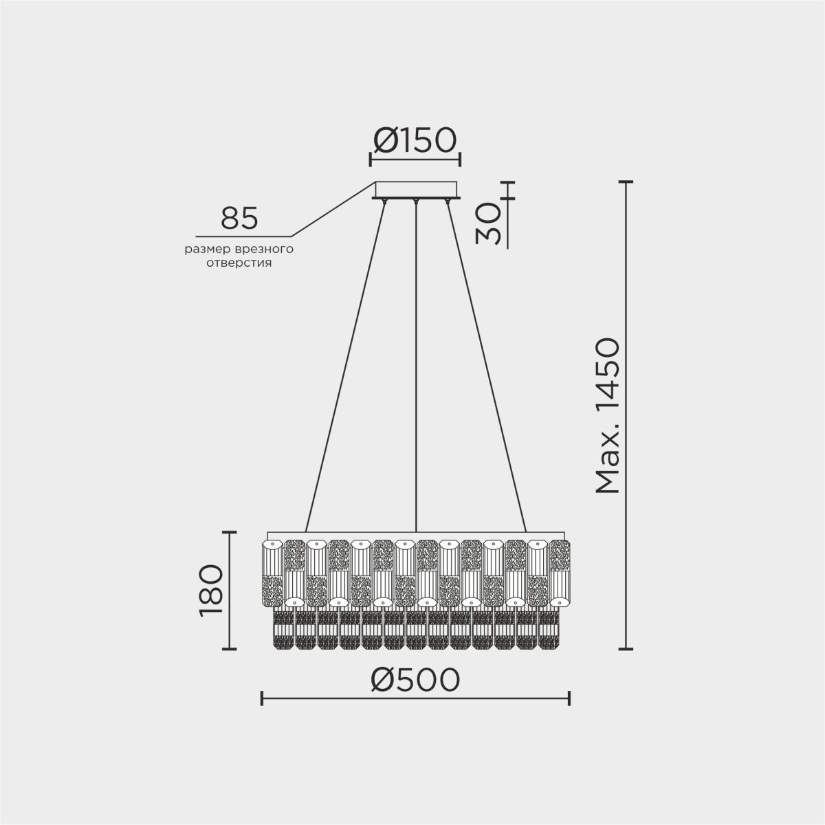 Подвесная люстра Modelux ML.7039.500 GD