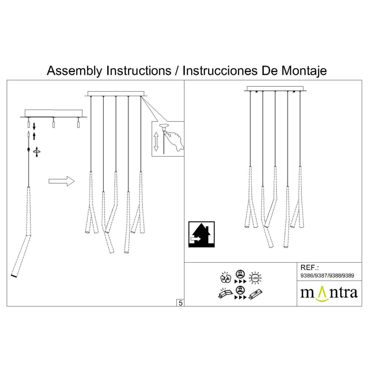 Основание потолочное 8L Mantra Modular Light Florones 9388