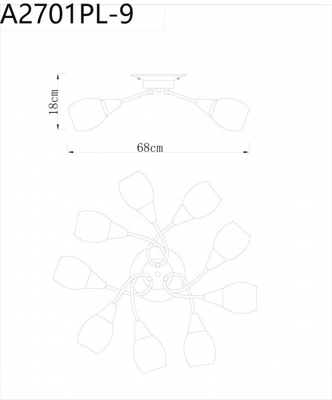 Потолочная люстра ARTE Lamp A2701PL-9CC