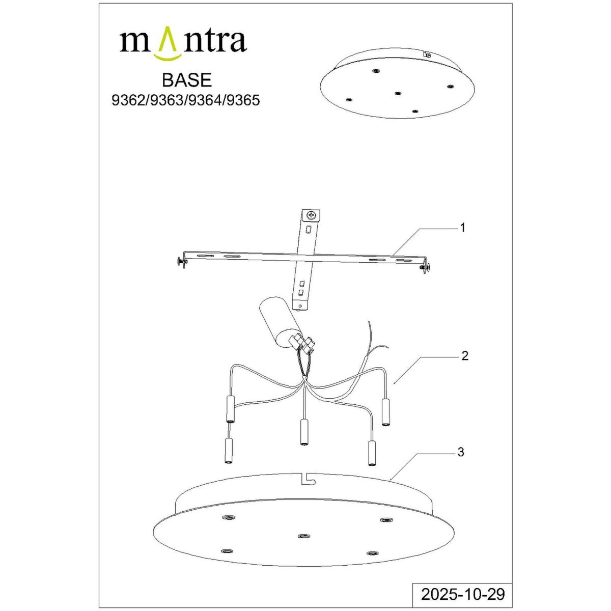 Основание потолочное 5L Mantra Modular Light Florones 9365