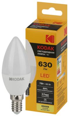 Лампа светодиодная Kodak LED B35-7W-830-E14 K 7Вт свеча теплый белый свет Е14 Б0057623