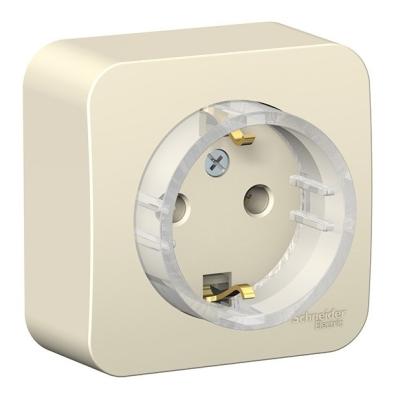 Розетка с/з без шторок,(тонкая) 16А, 250В изолир. Пластина Systeme Electric Blanca наруж Молочная BLNRA110112
