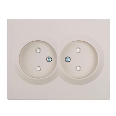 Розетка 2-местная с защитной шторкой (механизм) Stekker б/з 250В 16А Мия RST16-3113-08 пудровый жемчуг 50914