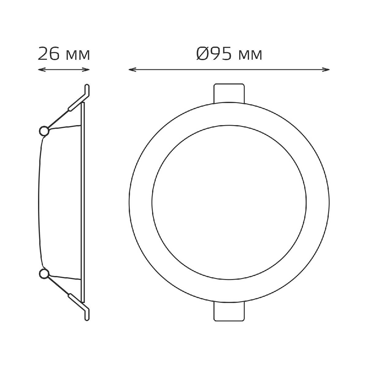 Встраиваемый светильник Gauss Downlight 9100420205T