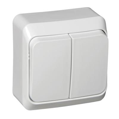 Выключатель 2-клавишный Systeme Electric Этюд наруж Бел BA10-002B
